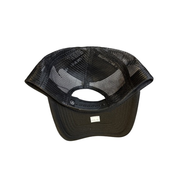 Almost Someday Hotel Trucker Hat Black White Embroidered Roses Snapback - Picture 2 of 5